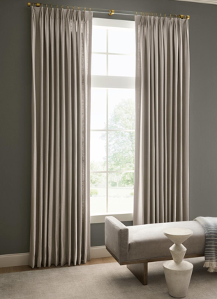 Custom drapery installation from a Langley Art & Home design project
