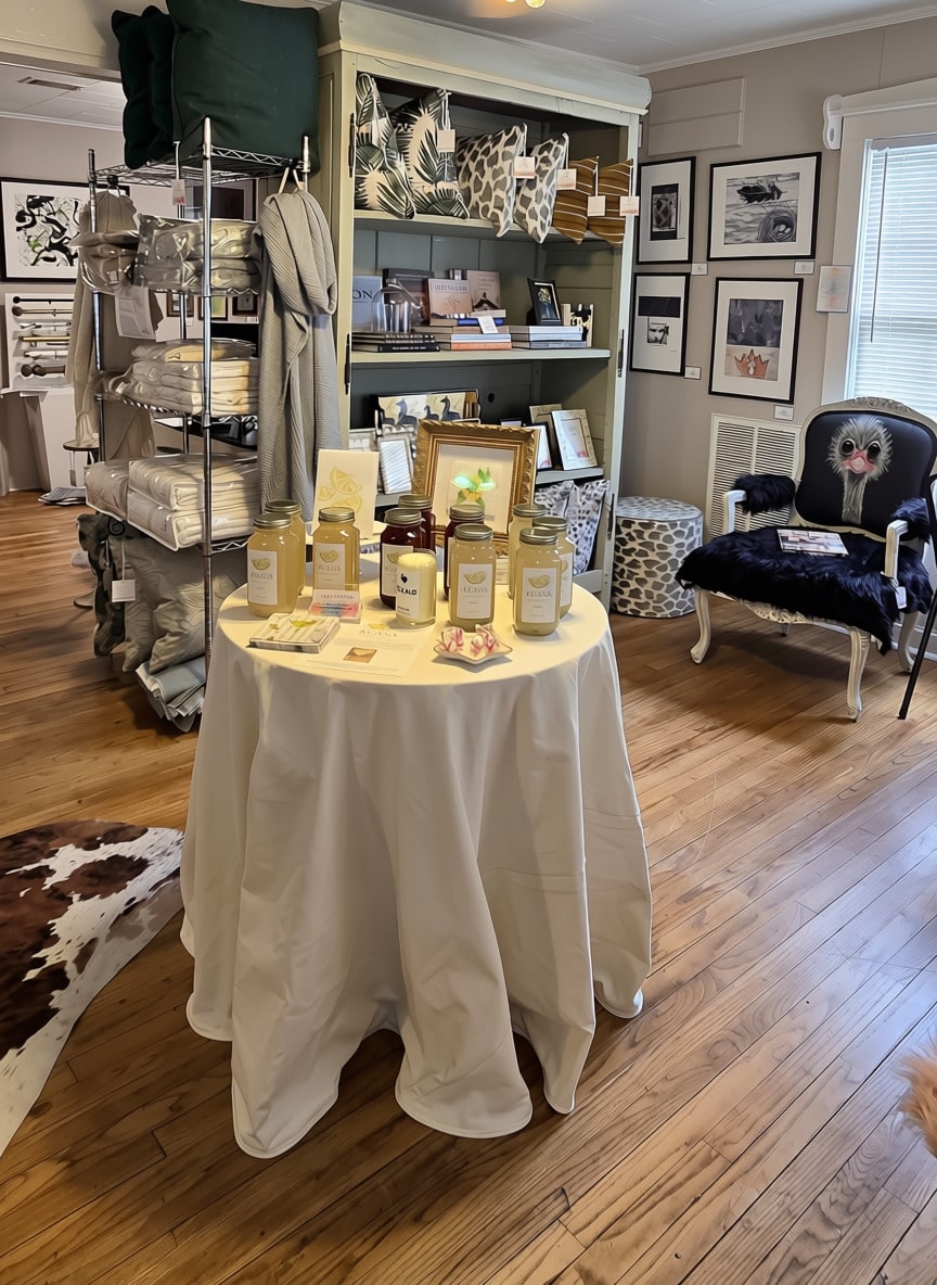 Inside the Langley Art & Home gallery and design studio in July 2026