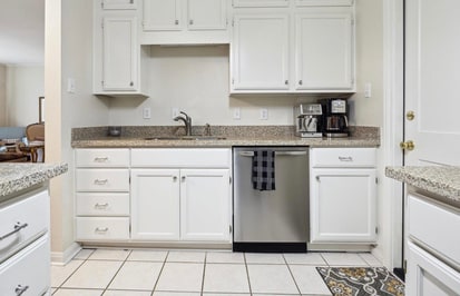 The galley kitchen before the update.